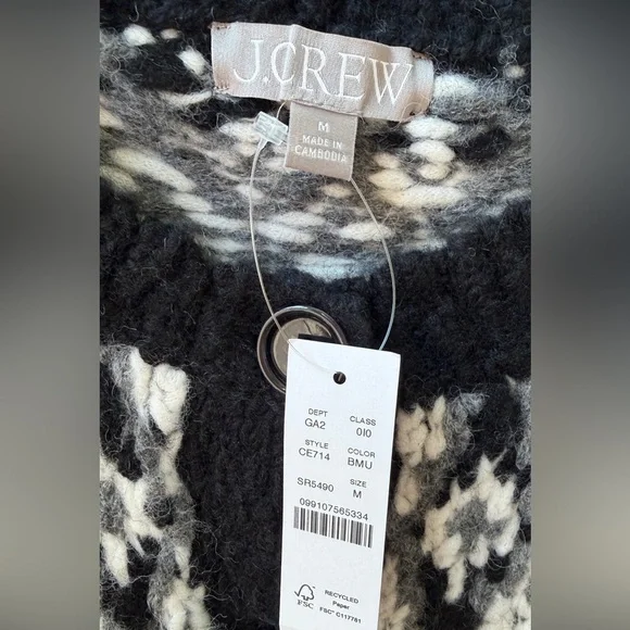 NWT J.Crew fair isle cardigan sweater - Picture 6 of 7